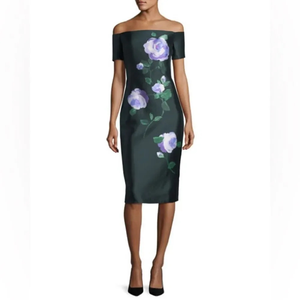 Lela Rose Off-Shoulder Midi Dress .FLASH SALE - Picture 14 of 14